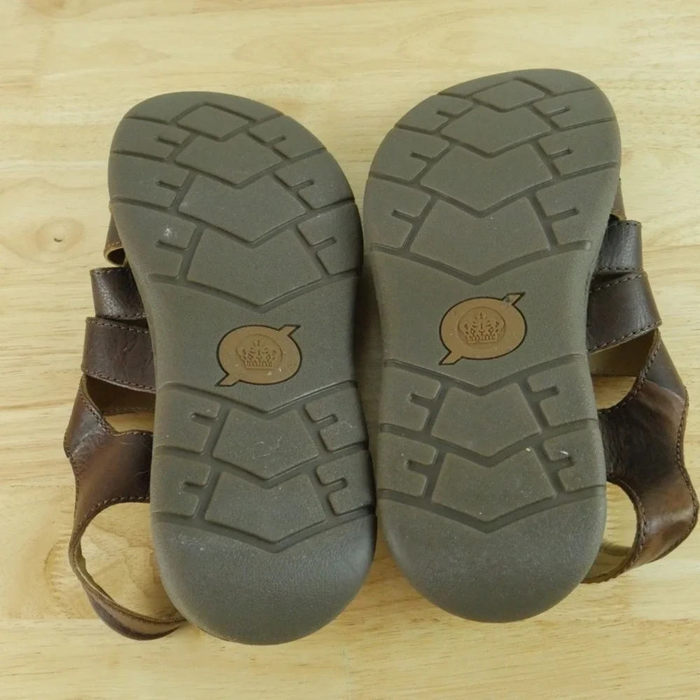 Born Mens Brown Leather Fisherman Sandals Buckle Slingback  display picture 1
